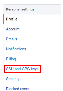 Accede a SSH and GPG keys